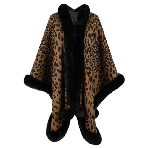 Poncho Fourrure Col