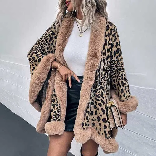 Poncho Fourrure Col