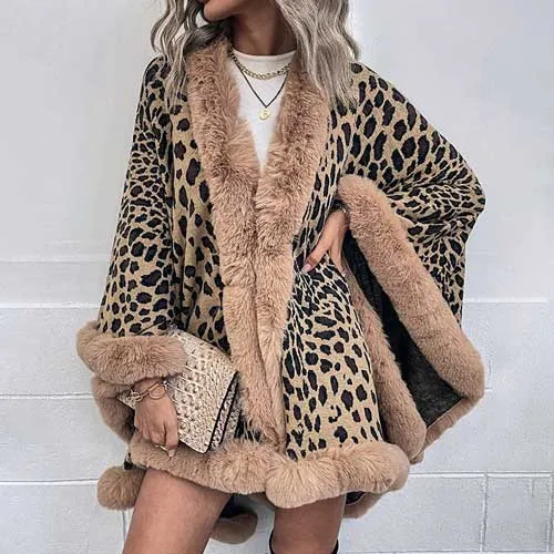 Poncho Fourrure Col