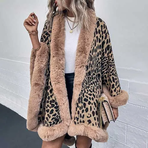 Poncho Fourrure Col