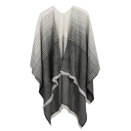 Poncho Noir-Blanc