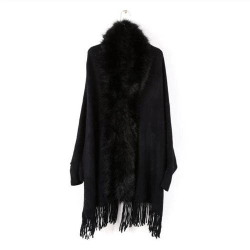 Pull Fourrure Poncho Coton