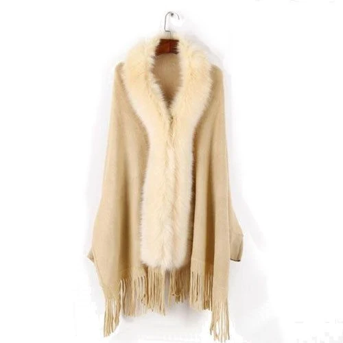 Pull Fourrure Poncho Coton