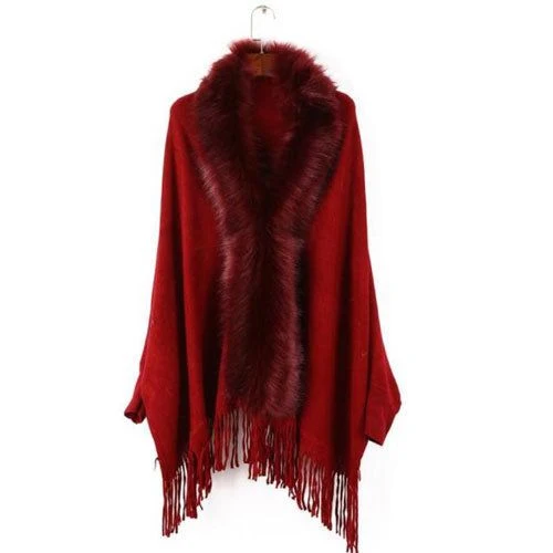 Pull Fourrure Poncho Coton