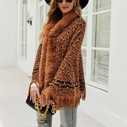 Poncho Léopard Femme Cachemire