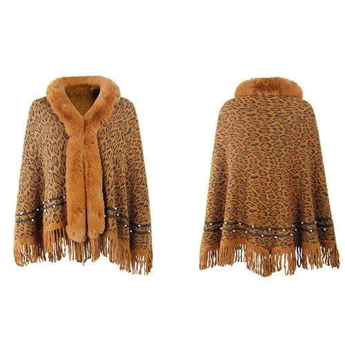 Poncho Léopard Femme Cachemire