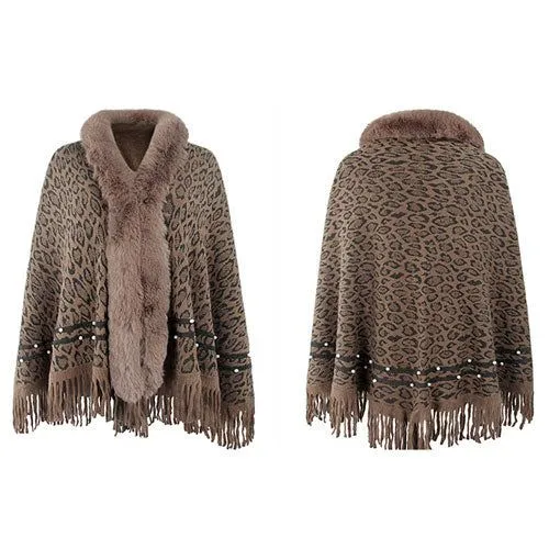 Poncho Léopard Femme Cachemire