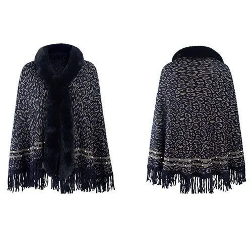 Poncho Léopard Femme Cachemire