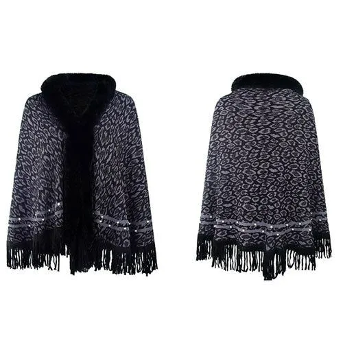 Poncho Léopard Femme Cachemire