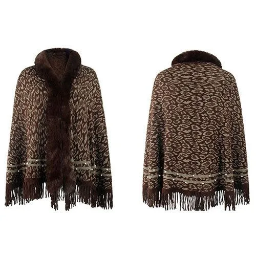 Poncho Léopard Femme Cachemire