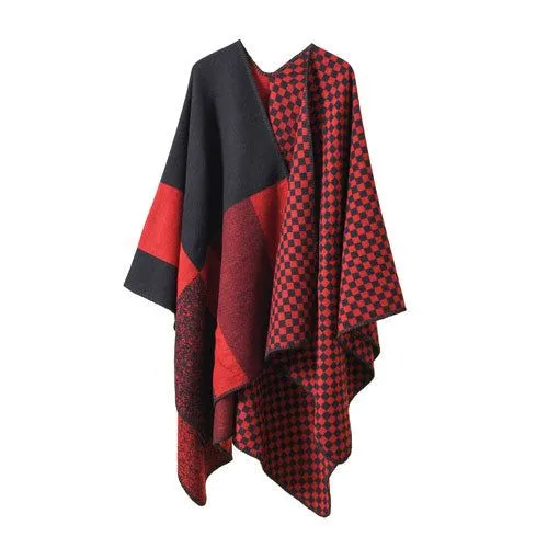 Poncho Cachemire Carreaux