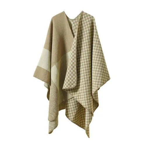 Poncho Cachemire Carreaux
