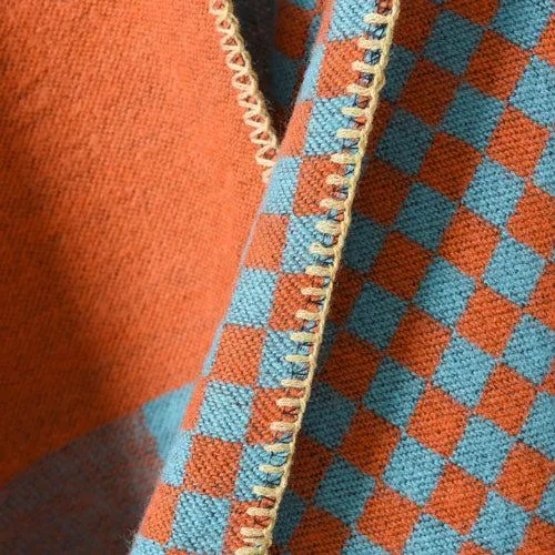 Poncho Cachemire Carreaux