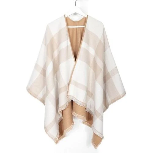 Poncho Col-V Femme Cachemire