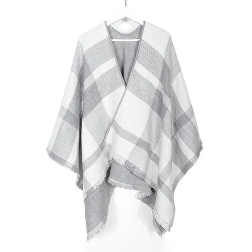 Poncho Col-V Femme Cachemire
