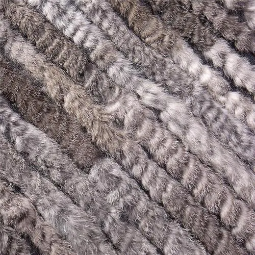 Poncho Rayée-Fourrure Femme