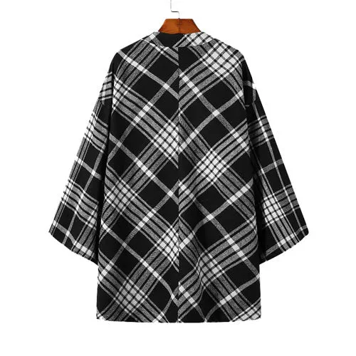 Poncho Carreaux Homme Fin