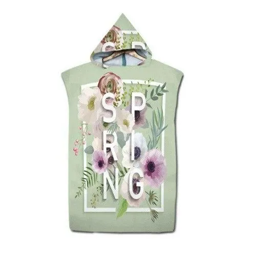 Poncho Fleuri-Printemps Surf