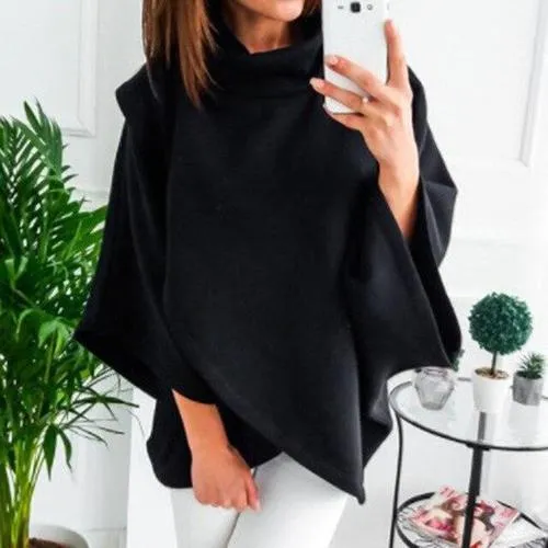 Poncho Montant Femme Plaid