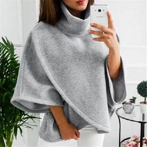 Poncho Montant Femme Plaid
