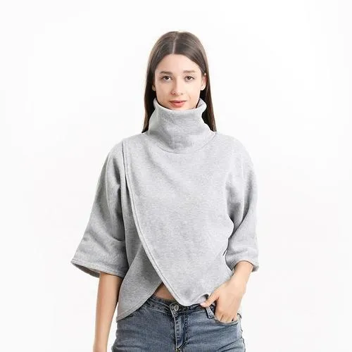 Poncho Montant Femme Plaid