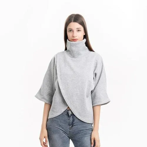 Poncho Montant Femme Plaid