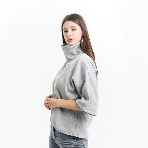 Poncho Montant Femme Plaid