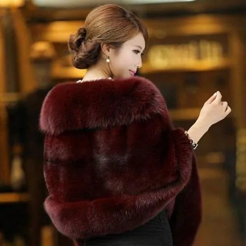 Poncho Luxe-Fourrure Femme