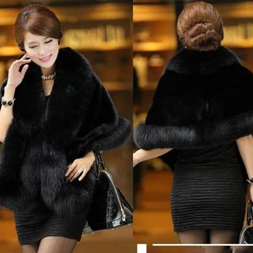 Poncho Luxe-Fourrure Femme