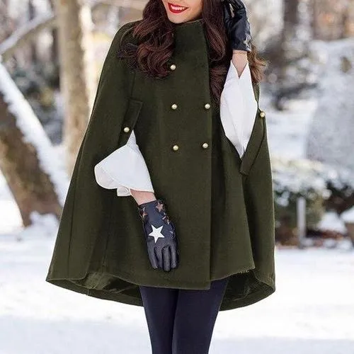 Poncho Manteau-Boutons Femme