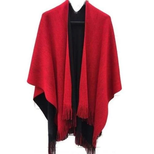 Poncho Uni-Laine Femme