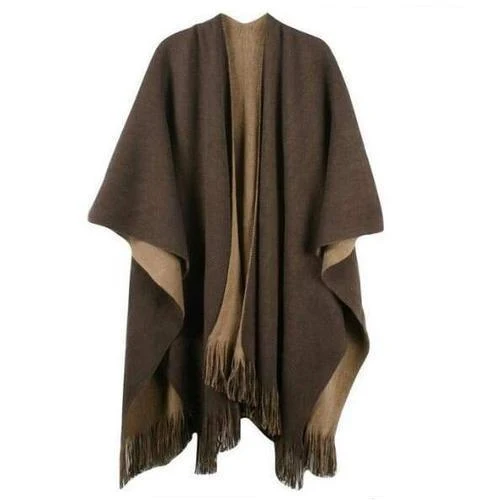 Poncho Uni-Laine Femme
