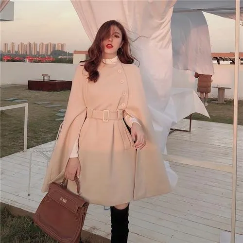 Poncho Ceinture Femme Long