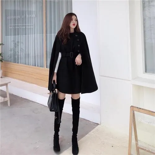 Poncho Ceinture Femme Long