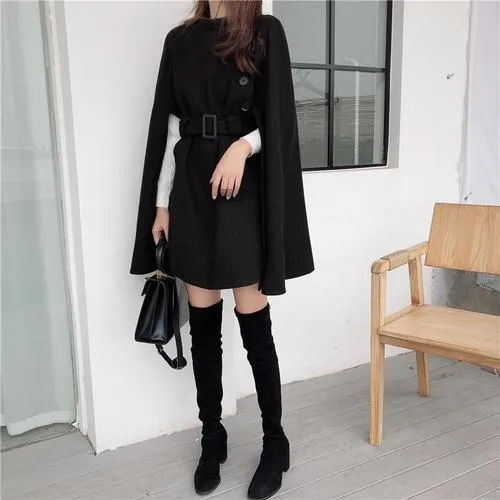Poncho Ceinture Femme Long