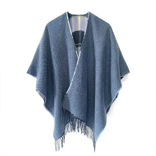 Poncho Réversible Femme Cachemire