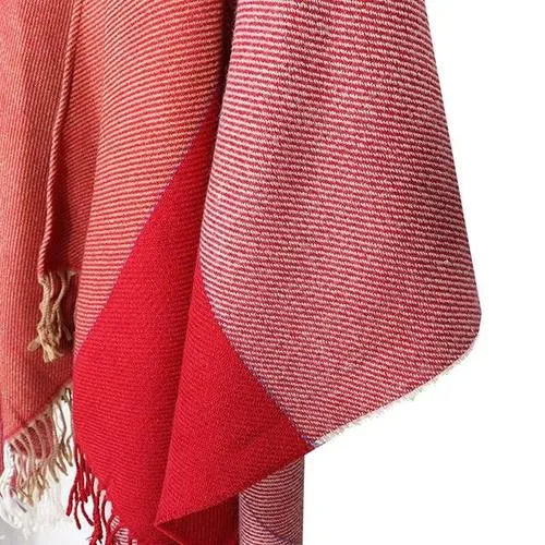 Poncho Frange-Cachemire Femme