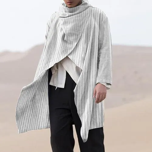 Poncho Marin-Rayures Homme