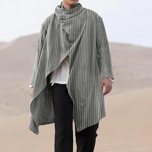 Poncho Marin-Rayures Homme