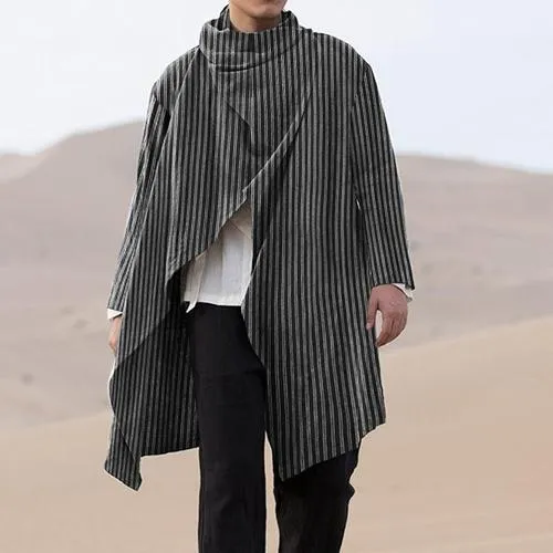 Poncho Marin-Rayures Homme