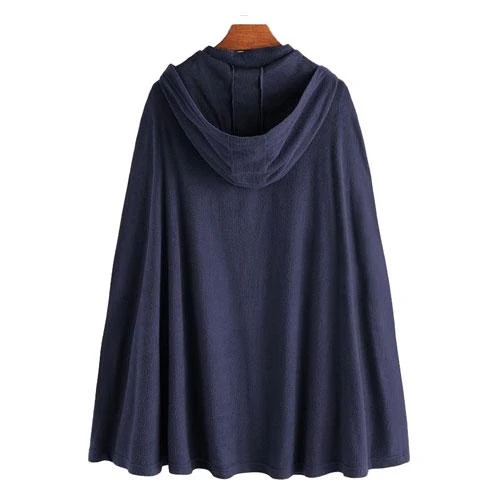 Poncho Long Homme Capuche
