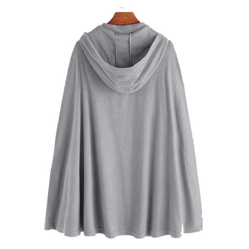 Poncho Long Homme Capuche