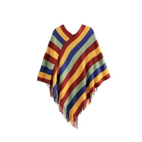Poncho Mexicain-Rayures Femme