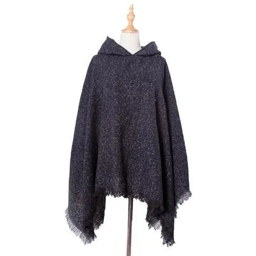 Poncho Chiné-Long Femme