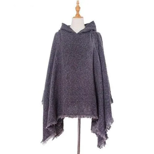 Poncho Chiné-Long Femme