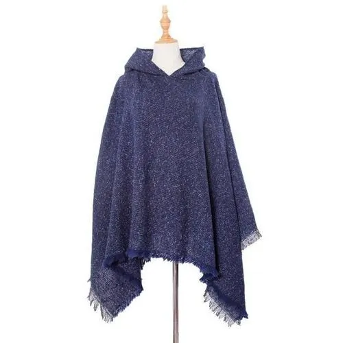 Poncho Chiné-Long Femme