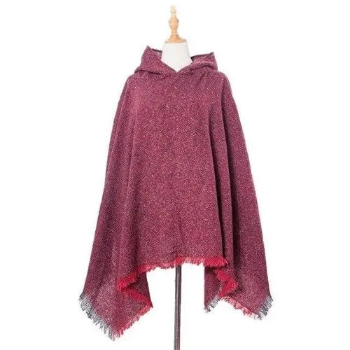 Poncho Chiné-Long Femme