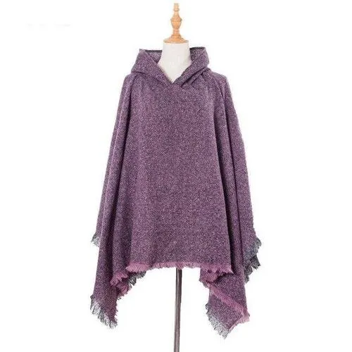 Poncho Chiné-Long Femme