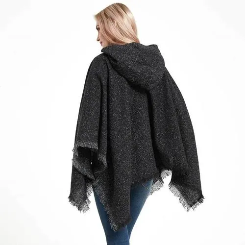 Poncho Chiné-Long Femme
