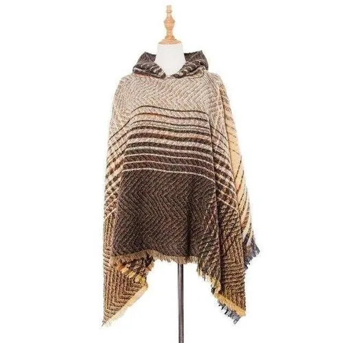 Poncho Rayures-Fin Femme